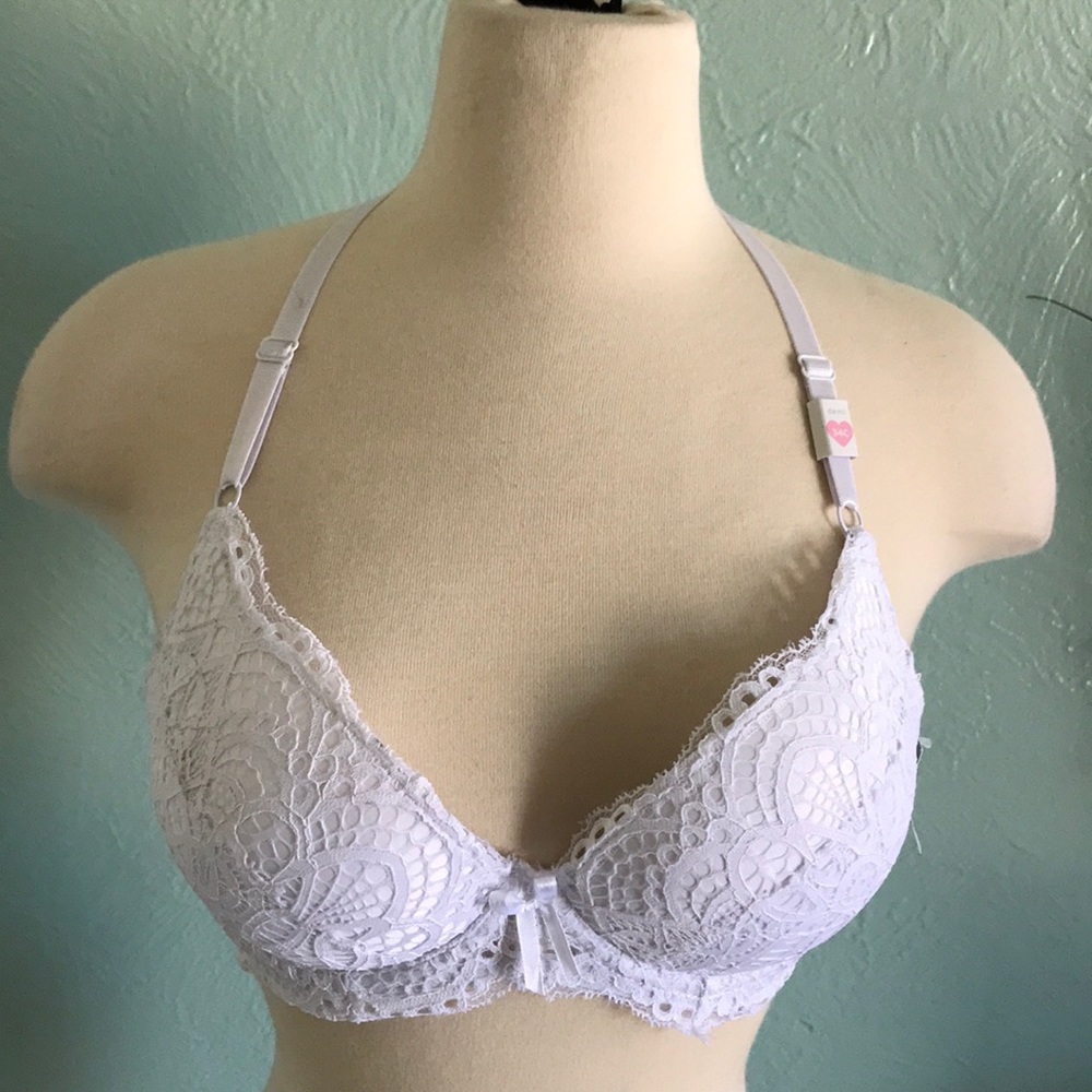 RUE 21 White push up cross back bra